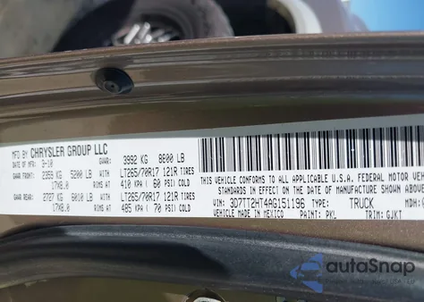 2010 Dodge Ram 2500 z USA, uszkodzony, nr VIN 3D7TT2HT4AG151196